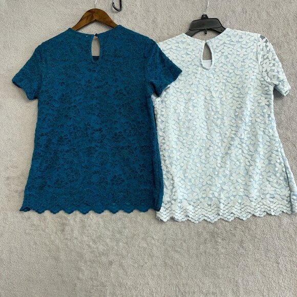 Bundle Teddi Rose Women's S Lace Overlay Teal & Blue Tops - Picture 6 of 12